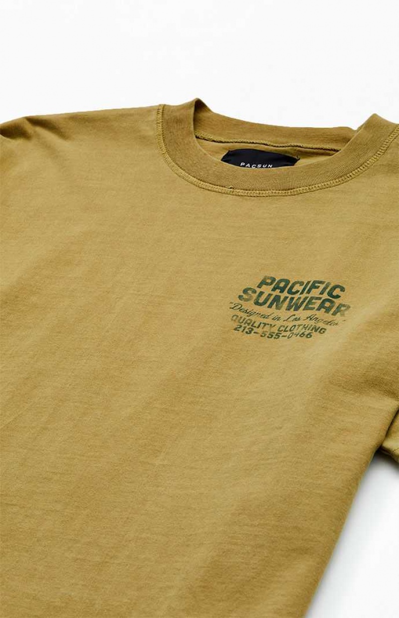 T-shirt PacSun Pacific Sunwear Quality Clothing Hombre Verde Oliva | OEVCQ1079