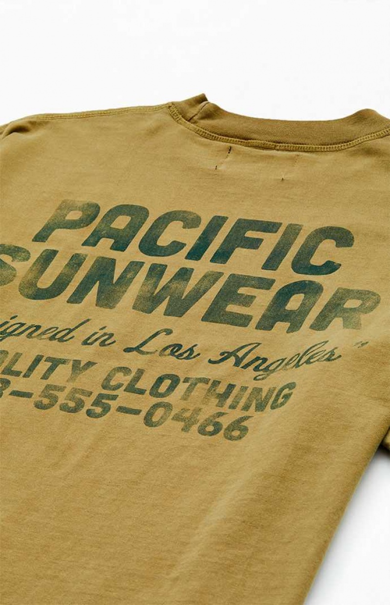 T-shirt PacSun Pacific Sunwear Quality Clothing Hombre Verde Oliva | OEVCQ1079