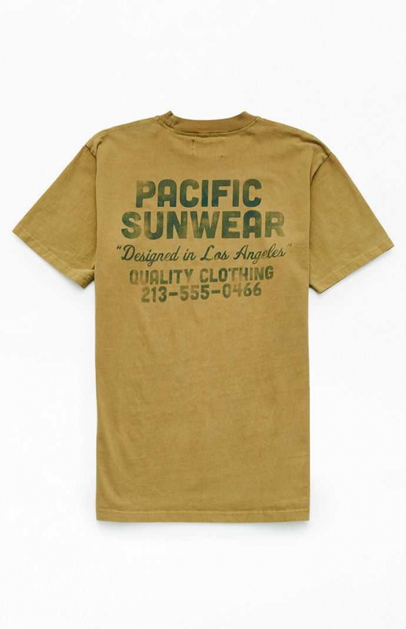 T-shirt PacSun Pacific Sunwear Quality Clothing Hombre Verde Oliva | OEVCQ1079