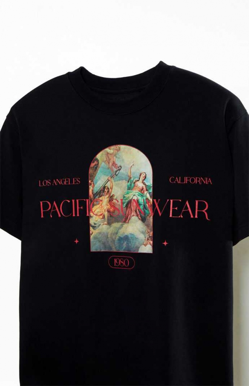 T-shirt PacSun Pacific Sunwear Renaissance Hombre Negras | DKTGL2165