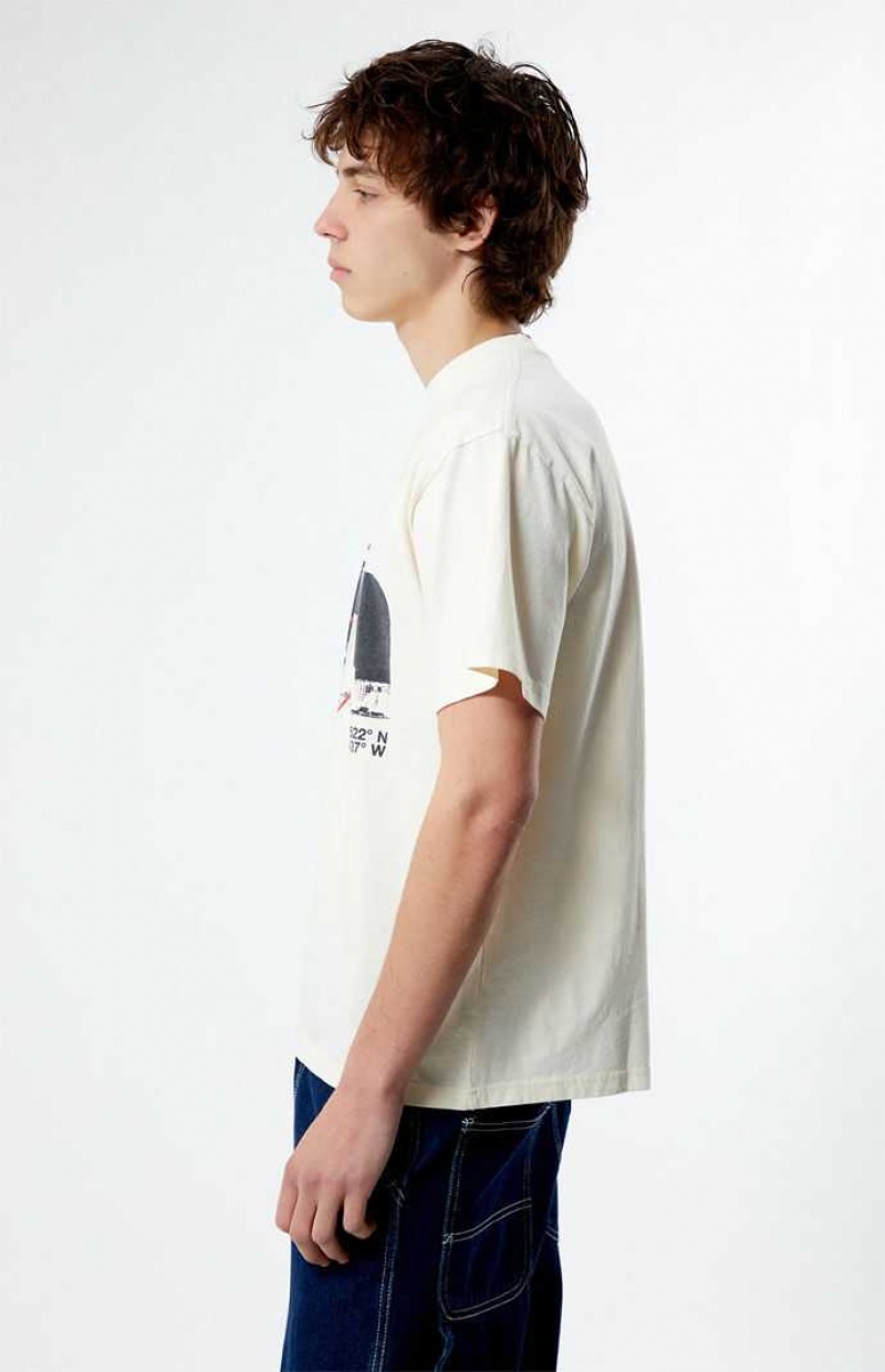 T-shirt PacSun Pacific Sunwear Smile City Hombre Blancas | KHJTB9403