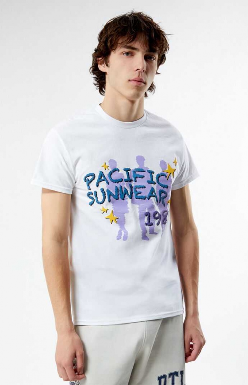 T-shirt PacSun Pacific Sunwear Starfade Hombre Blancas | FIYUR3640