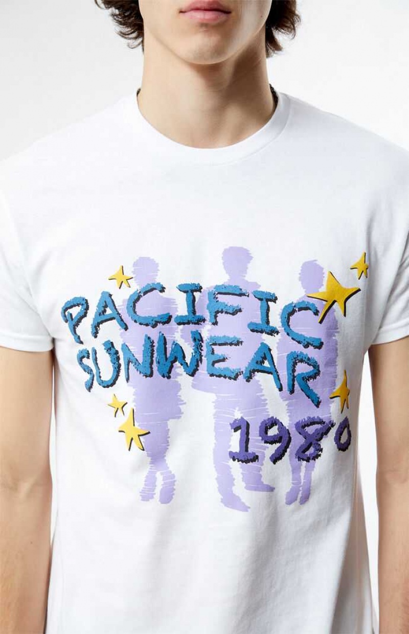 T-shirt PacSun Pacific Sunwear Starfade Hombre Blancas | FIYUR3640