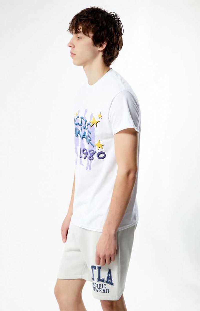 T-shirt PacSun Pacific Sunwear Starfade Hombre Blancas | FIYUR3640