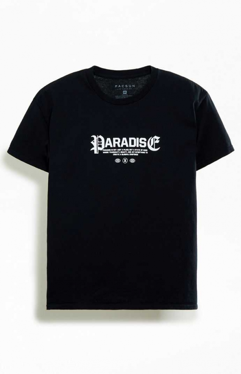 T-shirt PacSun Paradise Hombre Negras | ATLIO8647