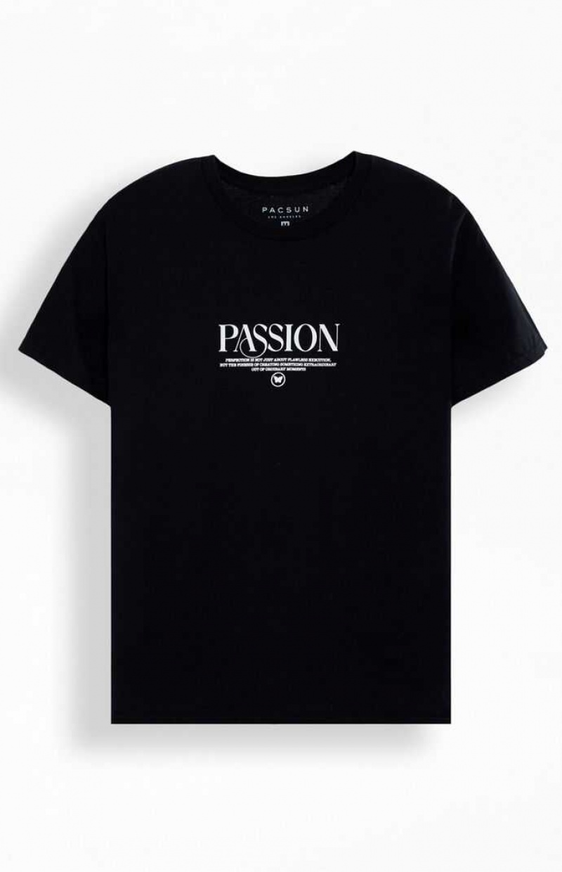 T-shirt PacSun Passion Hombre Negras | OHGFC5280