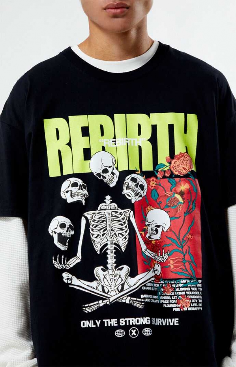 T-shirt PacSun Rebirth Hombre Negras | FYSTL1576