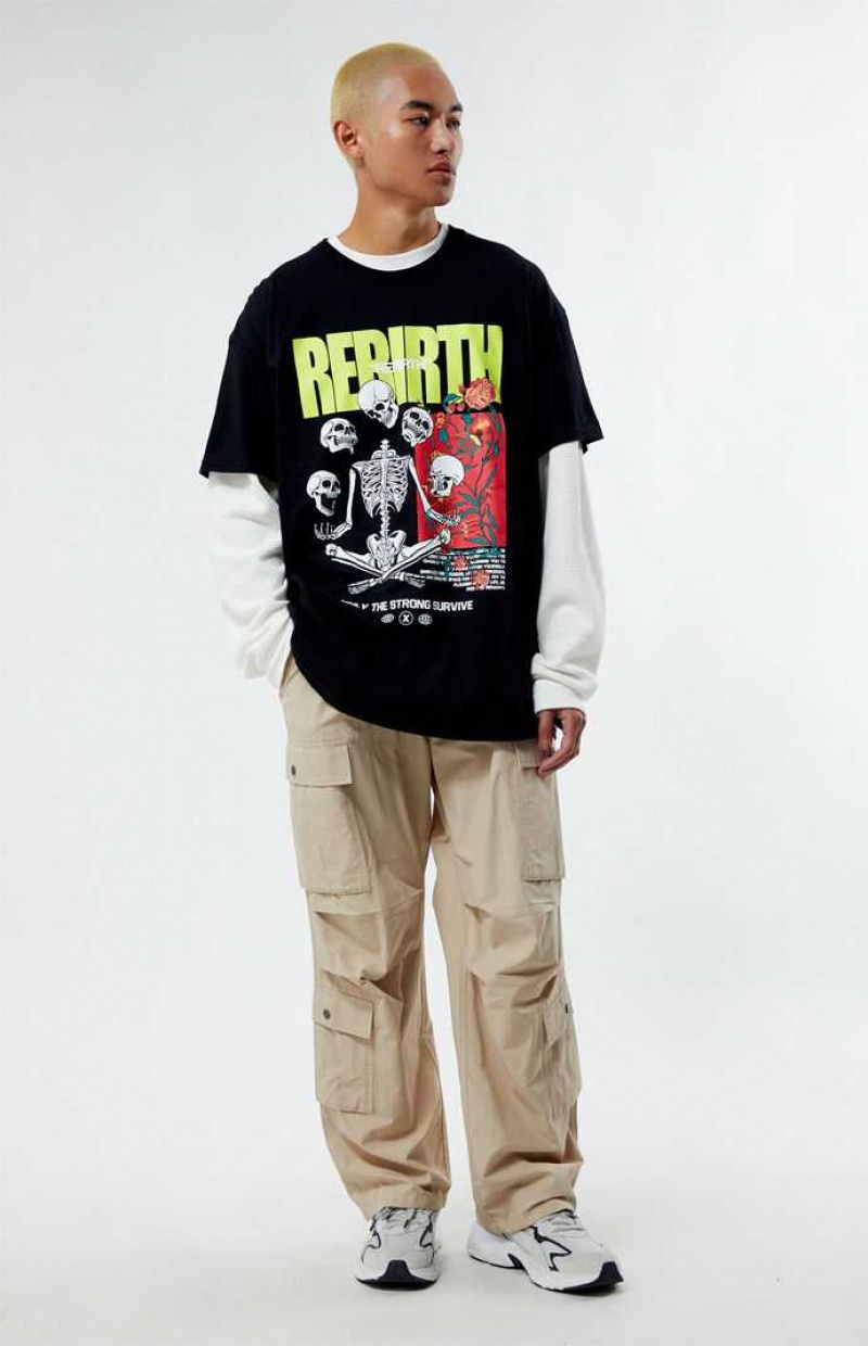 T-shirt PacSun Rebirth Hombre Negras | FYSTL1576