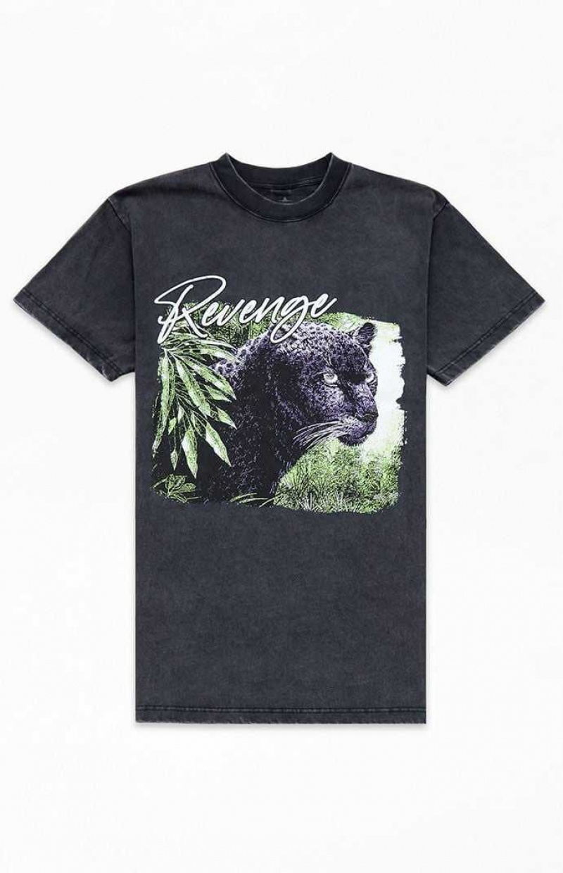 T-shirt PacSun Revenge Oversized Hombre Negras | JYLXI1785