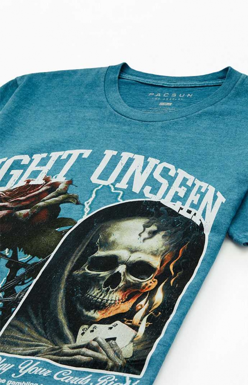 T-shirt PacSun Sight Unseen Hombre Azules | SXDGN2894