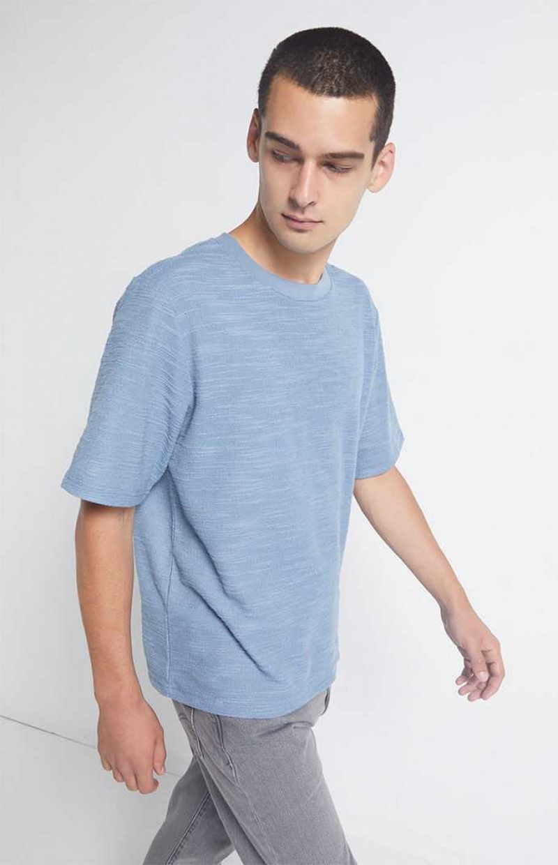 T-shirt PacSun Slate Blue Scout Texture Hombre Azules | LOAYI6974