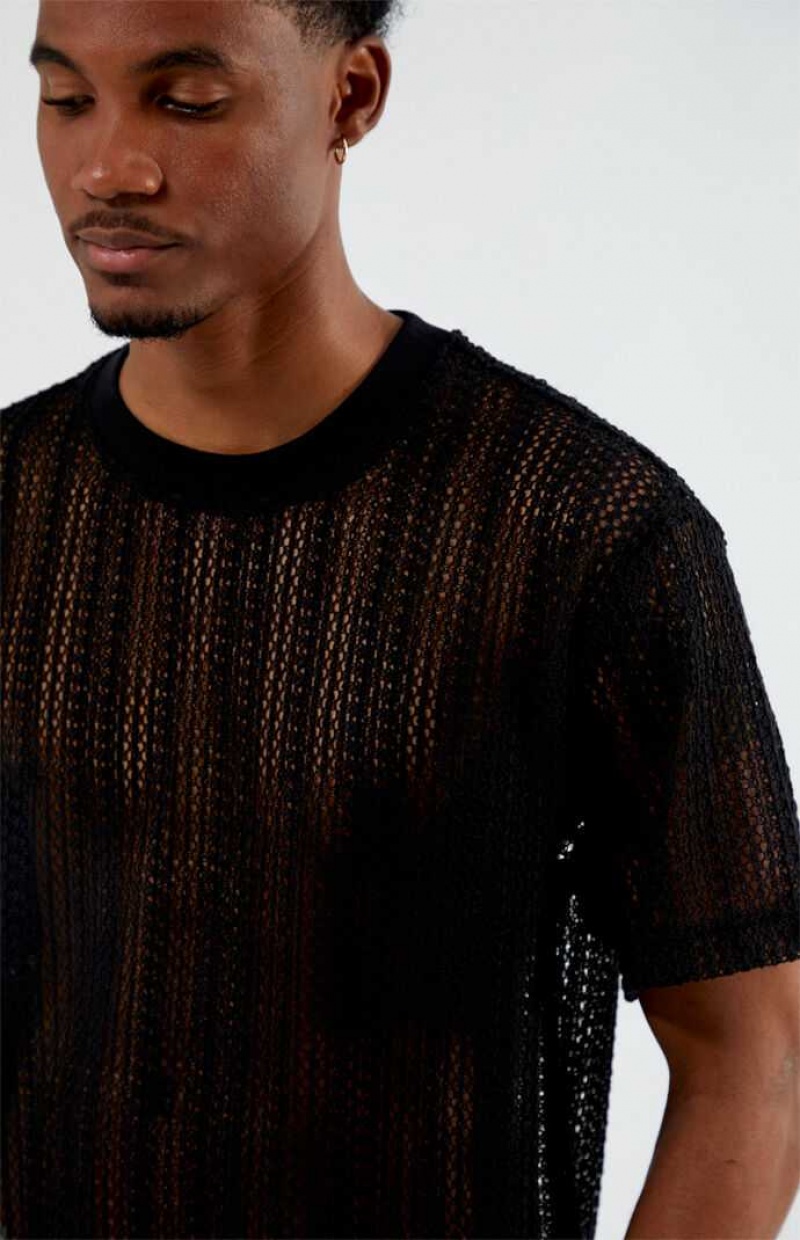 T-shirt PacSun Sonora Knit Hombre Negras | BQZUC8274