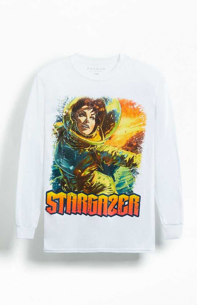 T-shirt PacSun Stargazer Long Sleeve Hombre Blancas | NJCUD3560