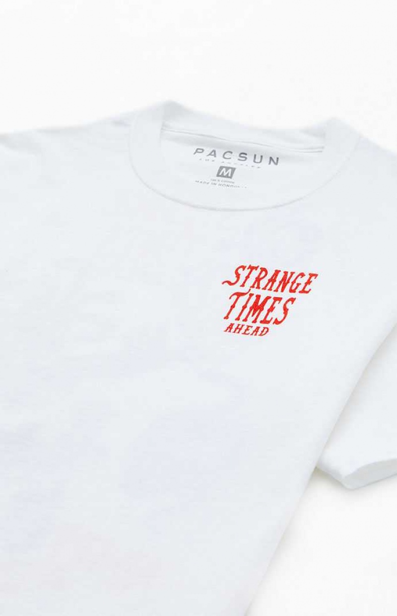 T-shirt PacSun Strange Times Hombre Blancas | YTSRN1957