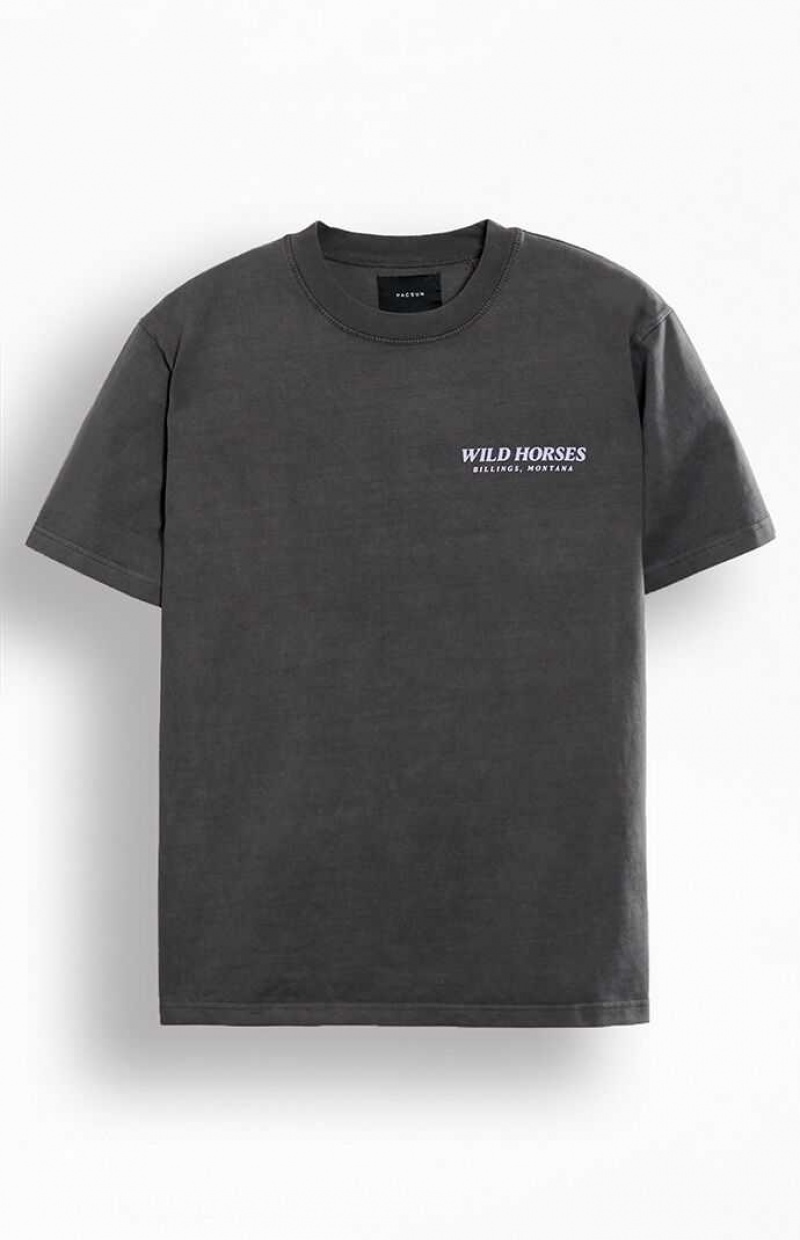 T-shirt PacSun Sunday Race Oversized Hombre Negras | SKBIF3215