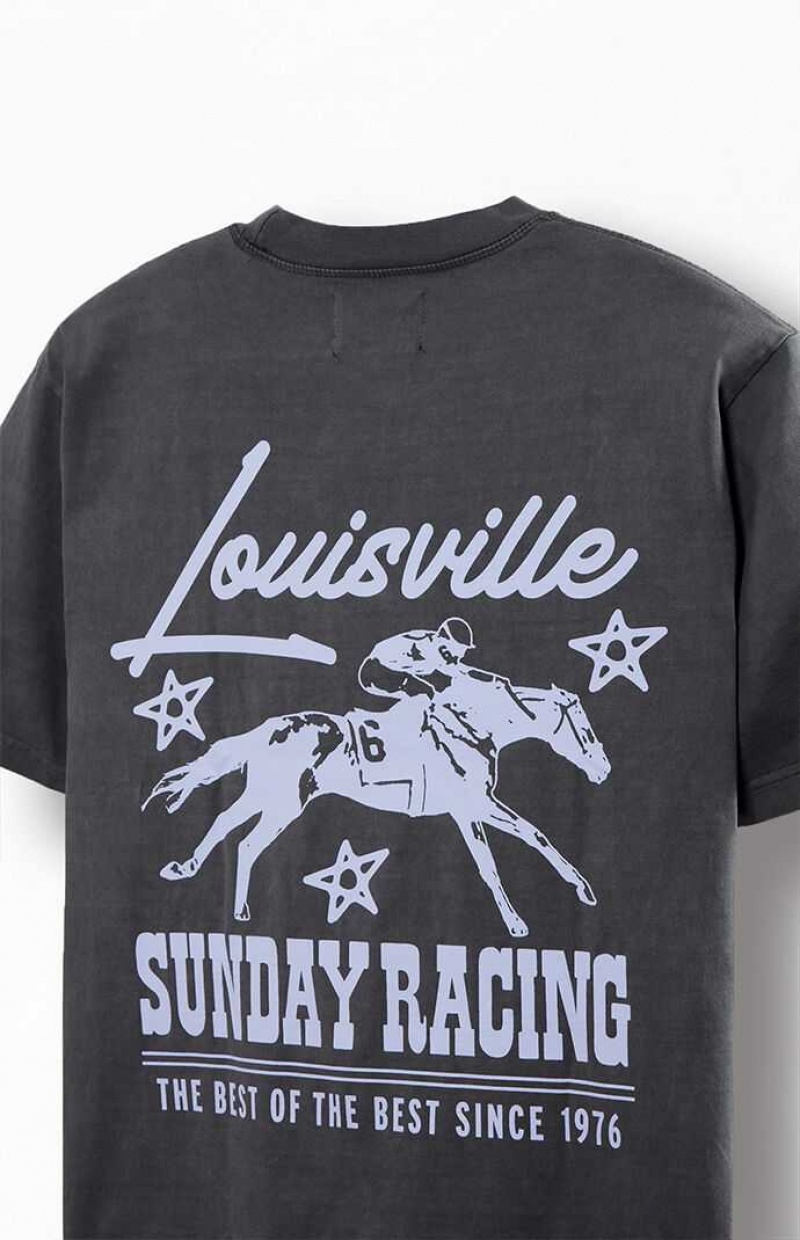 T-shirt PacSun Sunday Race Oversized Hombre Negras | SKBIF3215