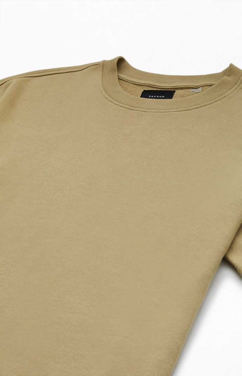 T-shirt PacSun Tan Dive Fleece Hombre Marrones | KDXIM3047