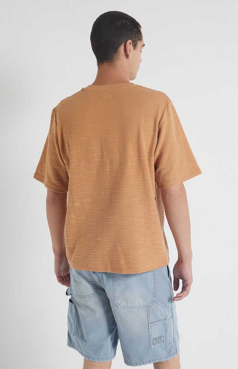 T-shirt PacSun Tan Scout Texture Hombre Marrones | ZTXJC5089