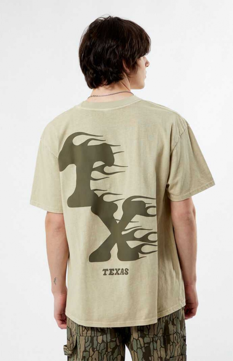 T-shirt PacSun Texas On Fire Hombre Marrones | UONSG2143