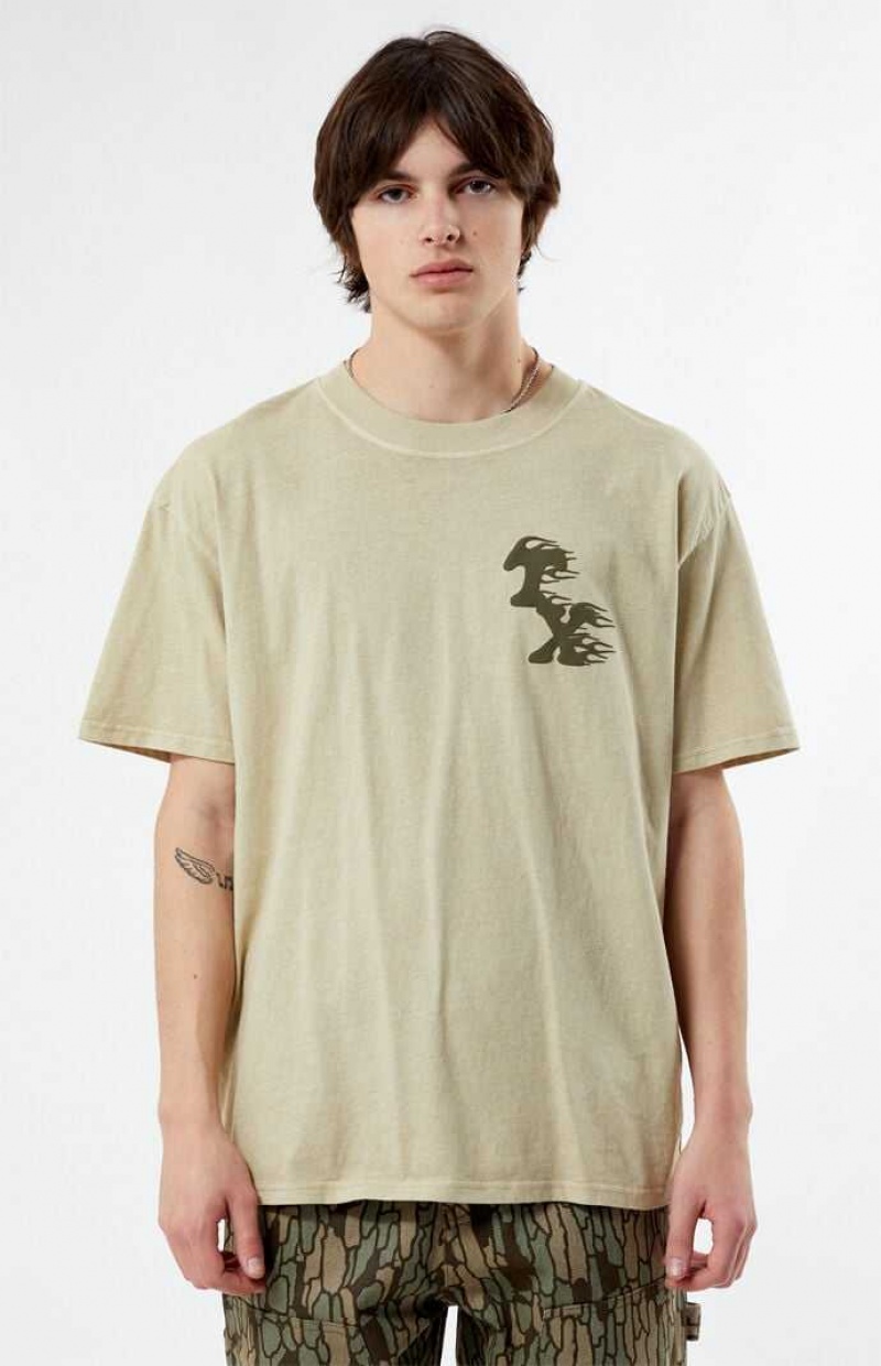 T-shirt PacSun Texas On Fire Hombre Marrones | UONSG2143