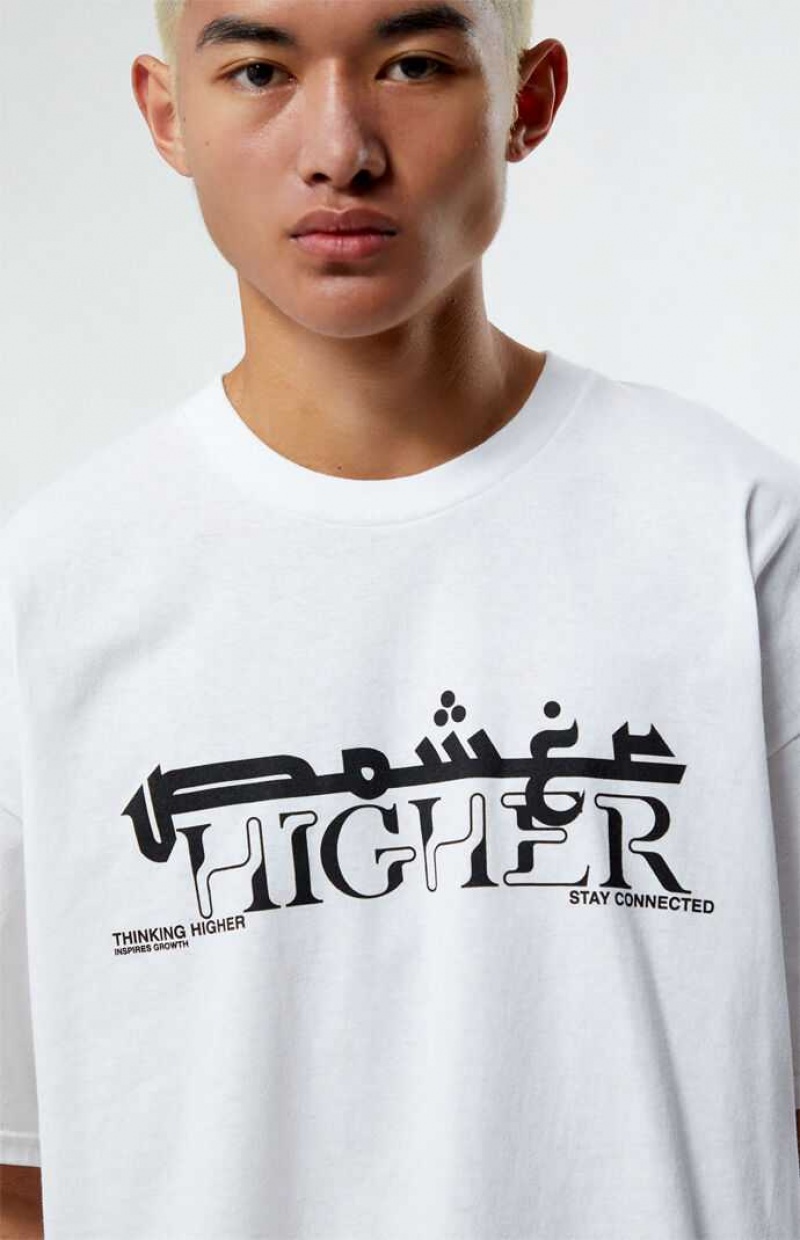 T-shirt PacSun Thinking Higher Hombre Blancas | FDQAY9713