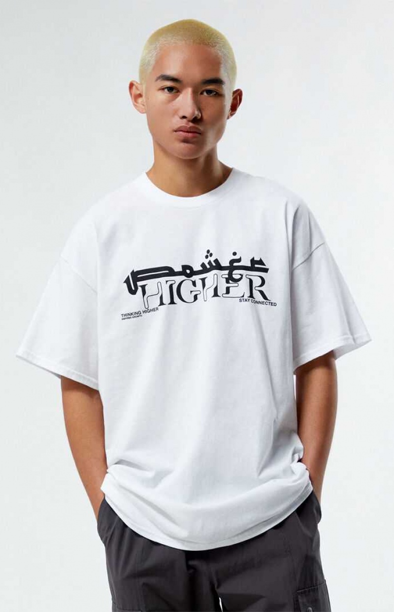 T-shirt PacSun Thinking Higher Hombre Blancas | FDQAY9713