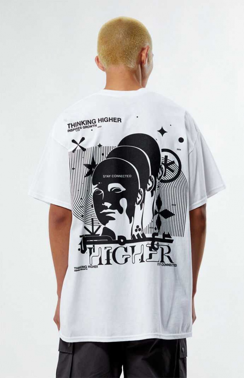 T-shirt PacSun Thinking Higher Hombre Blancas | FDQAY9713