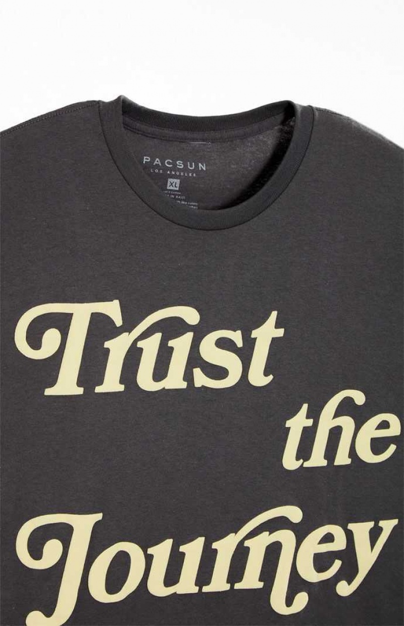 T-shirt PacSun Trust The Journey Hombre Gris | DCFKO1642