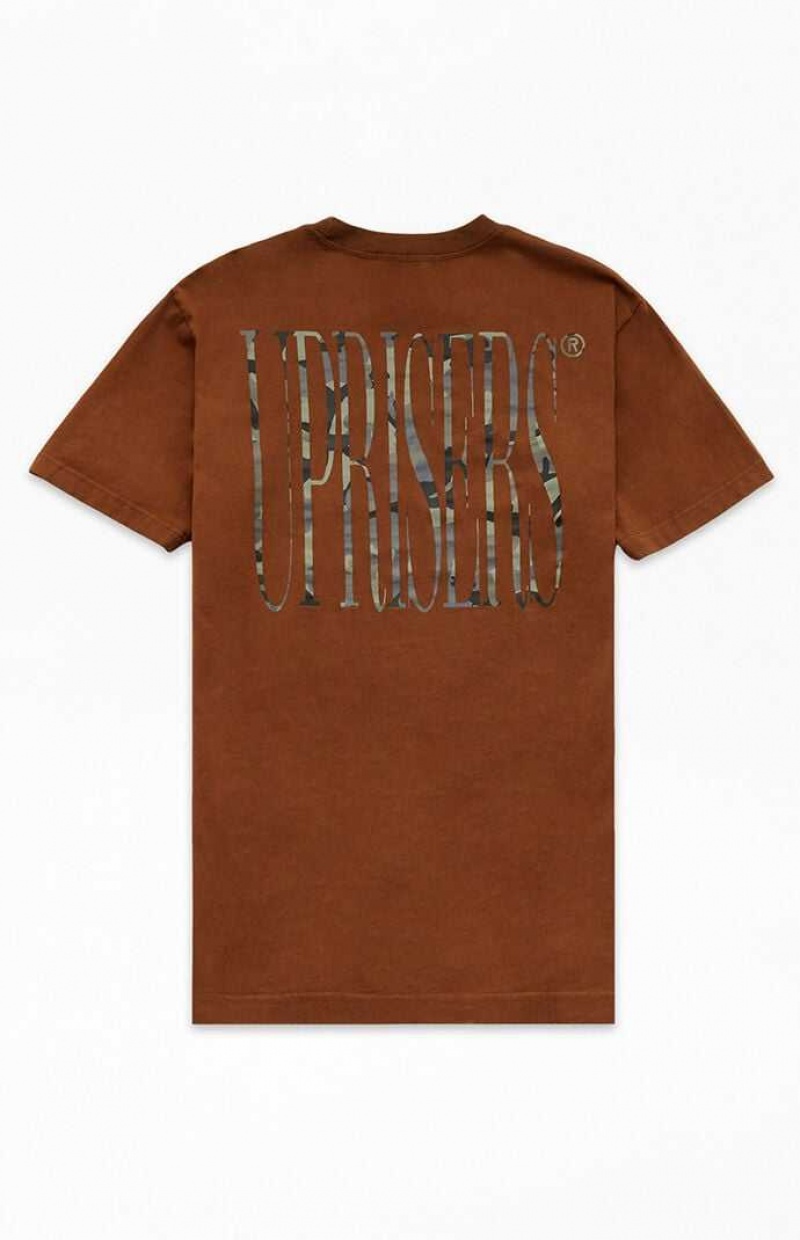 T-shirt PacSun UPRISERS I See You Hombre Marrones | DKJYS8630