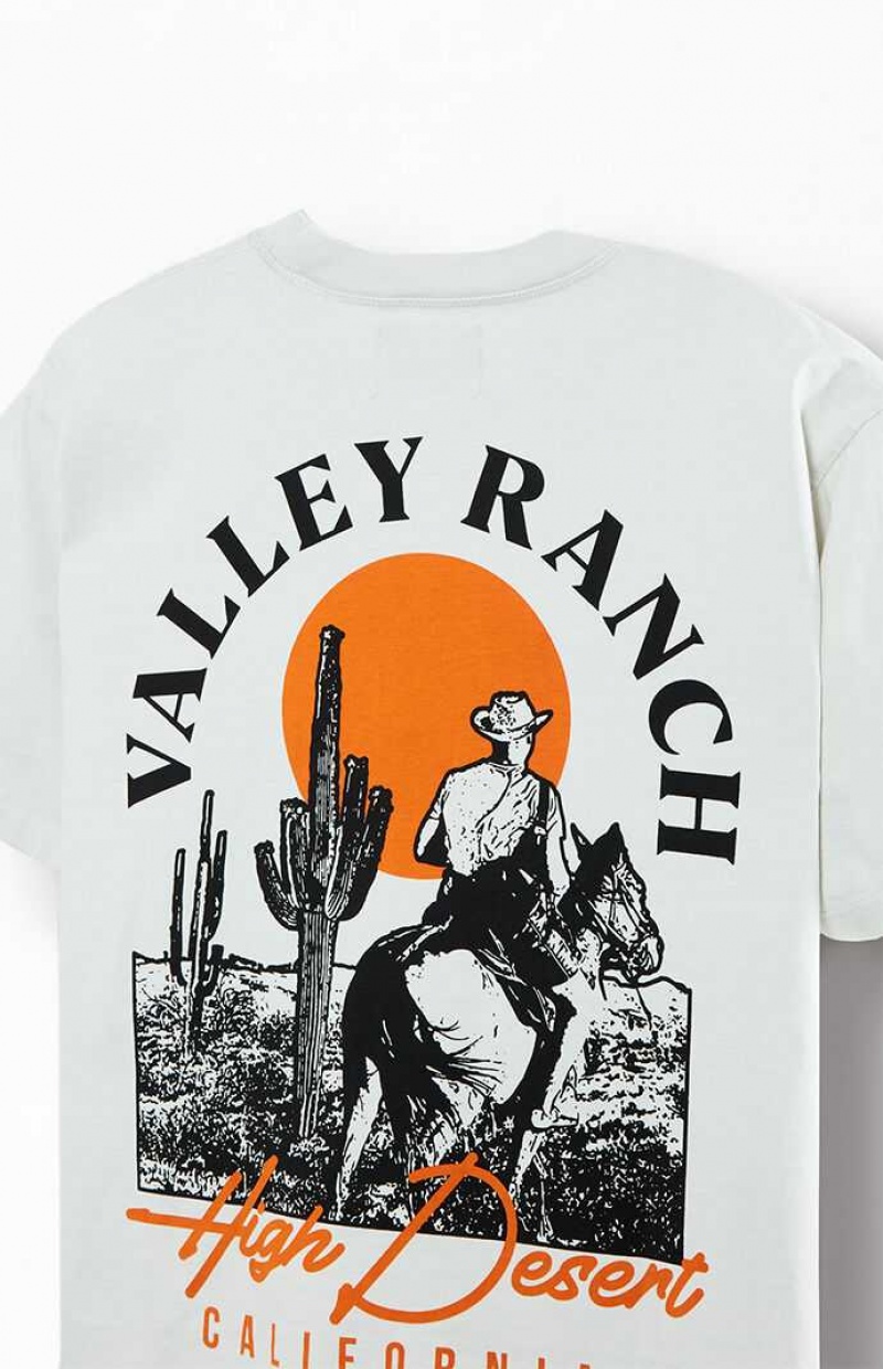 T-shirt PacSun Valley Ranch Oversized Hombre Creme | DXSOV9758