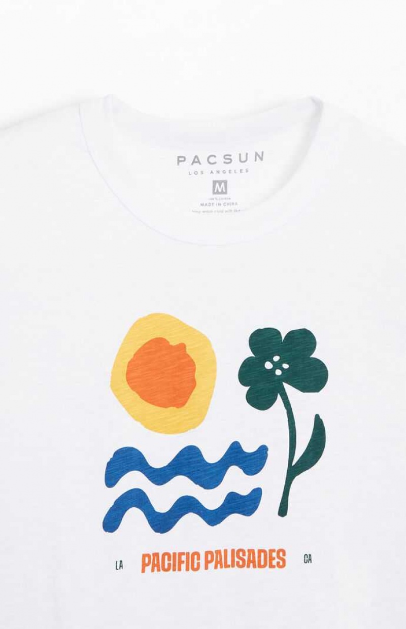 T-shirt PacSun White Pacific Palisades Slub Hombre Blancas | LMYSB5318