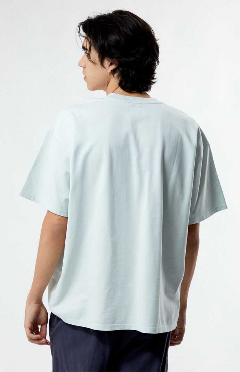 T-shirt PacSun Yosemite Oversized Terry Hombre Azules | HOMIL5304